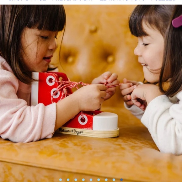 Melissa & Doug Wooden Shoe for Child to learn & practice lacing shoes 3yrs & Up - Picture 6 of 12